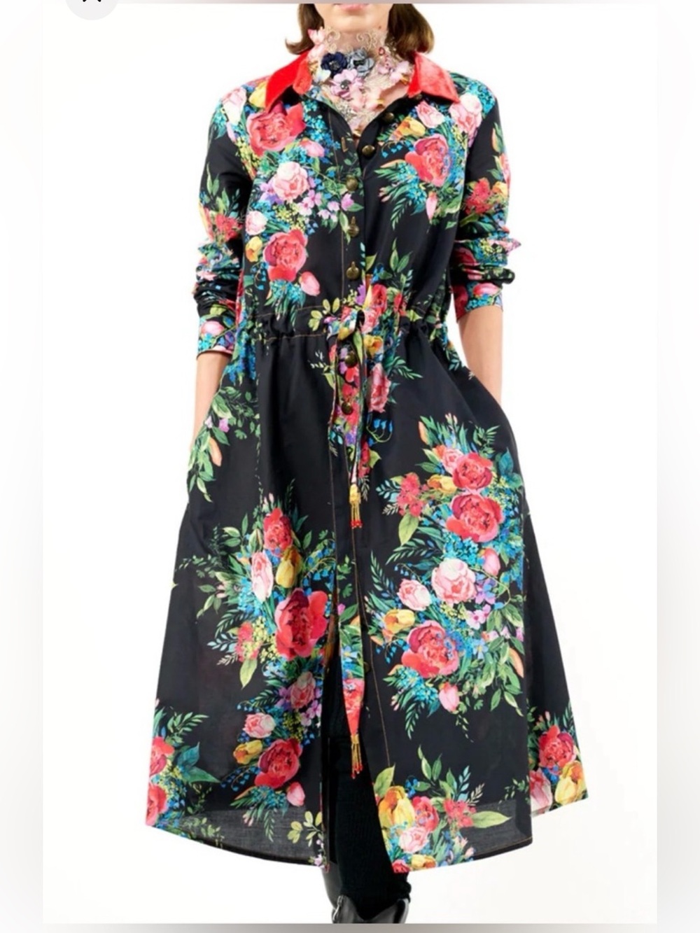 NWT Aratta Silent Journey- Zinnia Floral Shirt Dress